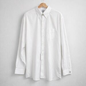 Brooks Brothers White Button-down Shirt NWT Size 18 36 Sleeve Cotton